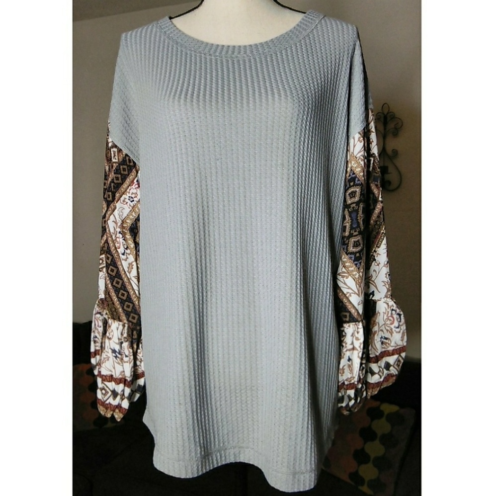 NEW Waffle Puff Sleeve Top